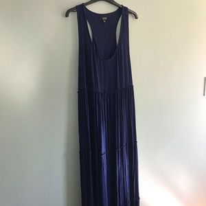 EUC Tiered Navy Maxi Dress Racerback XL